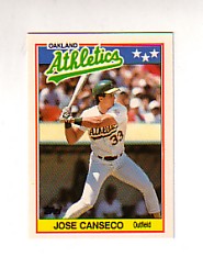 1988 Topps UK Minis Tiffany     010      Jose Canseco
